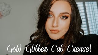 GOLD GLITTER CUT CREASE || Leah DeTo