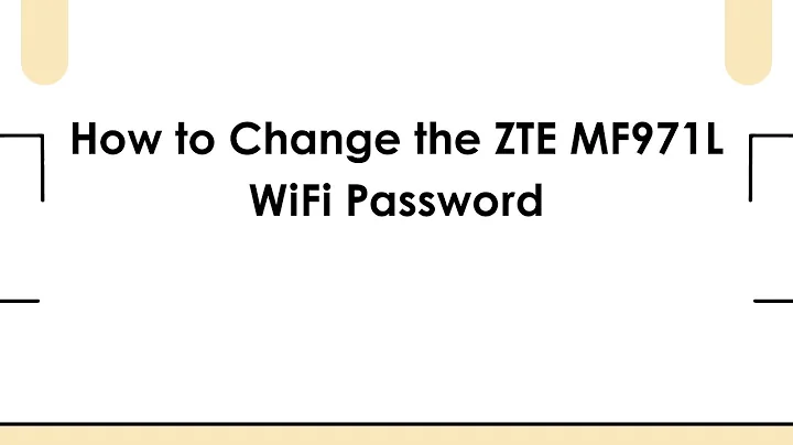 How to Change the ZTE MF971L WiFi Password