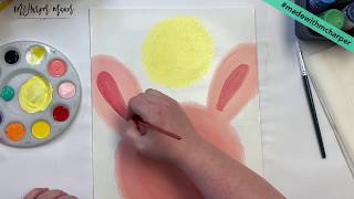 Acrylic painting Fluffy bunny & Chick! Easter Painting for kids and families. #StayHome #MakeArt