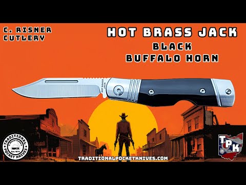 C. Risner Cutlery: Hot Brass Jack - Black Buffalo Horn