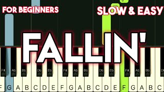 JANNO GIBBS - FALLIN' | SLOW & EASY PIANO TUTORIAL