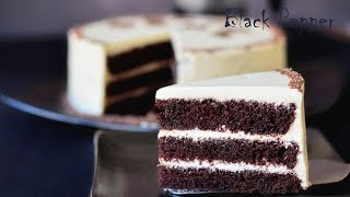 Chocolate sponge cake soaked with coffee and filled white cream.
usually, a starch turns out to be little dry, so sure t...