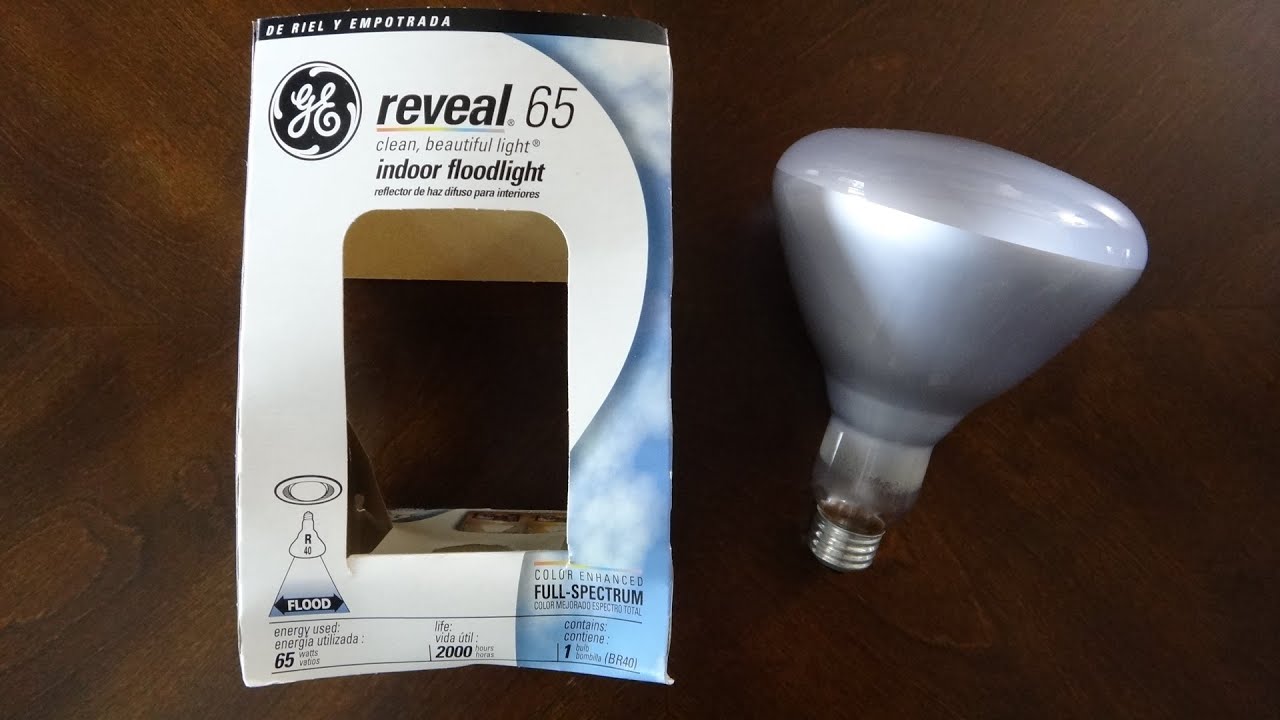GE Reveal BR40 65watt Flood Light Bulb - YouTube