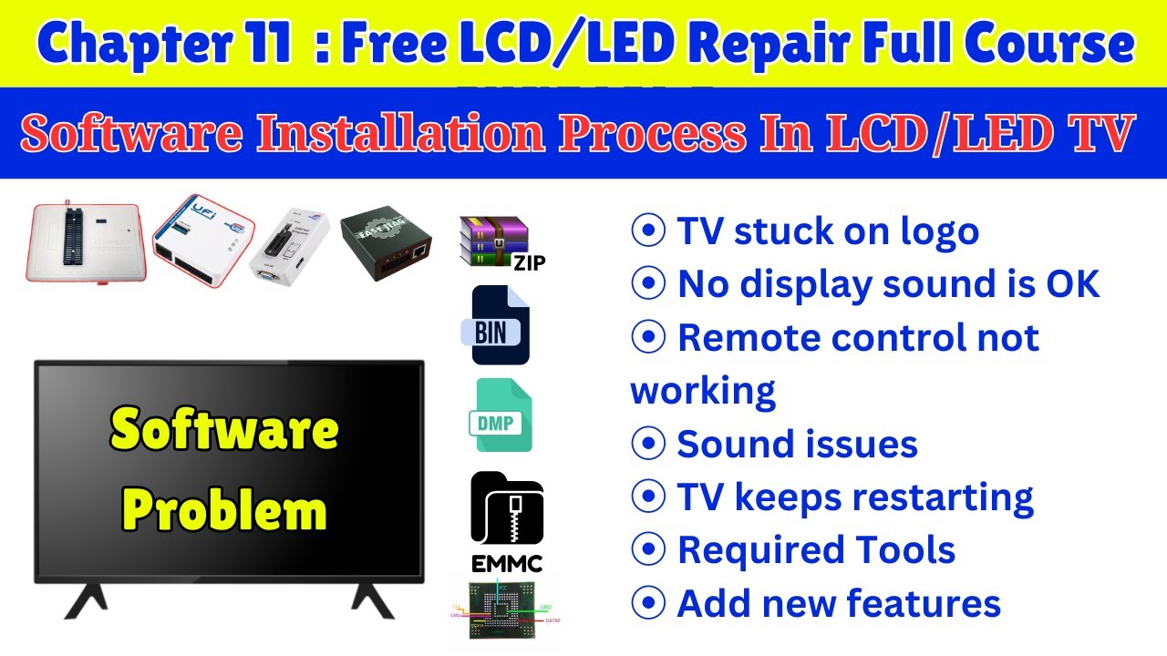 Software installation process in LCD LED TV | Free LCD LED TV Repairing Course Ch:11