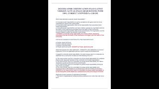 2025 APHR CERTIFICATION EXAM LATEST VERSION ACTUAL EXAM 100 QUESTIONS WITH 100% CORRECT ANSWERS