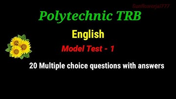 Polytechnic Trb English model test - 1//Multiple choice questions and answers