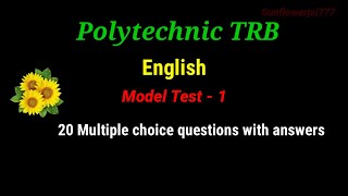 Polytechnic Trb English model test - 1//Multiple choice questions and answers