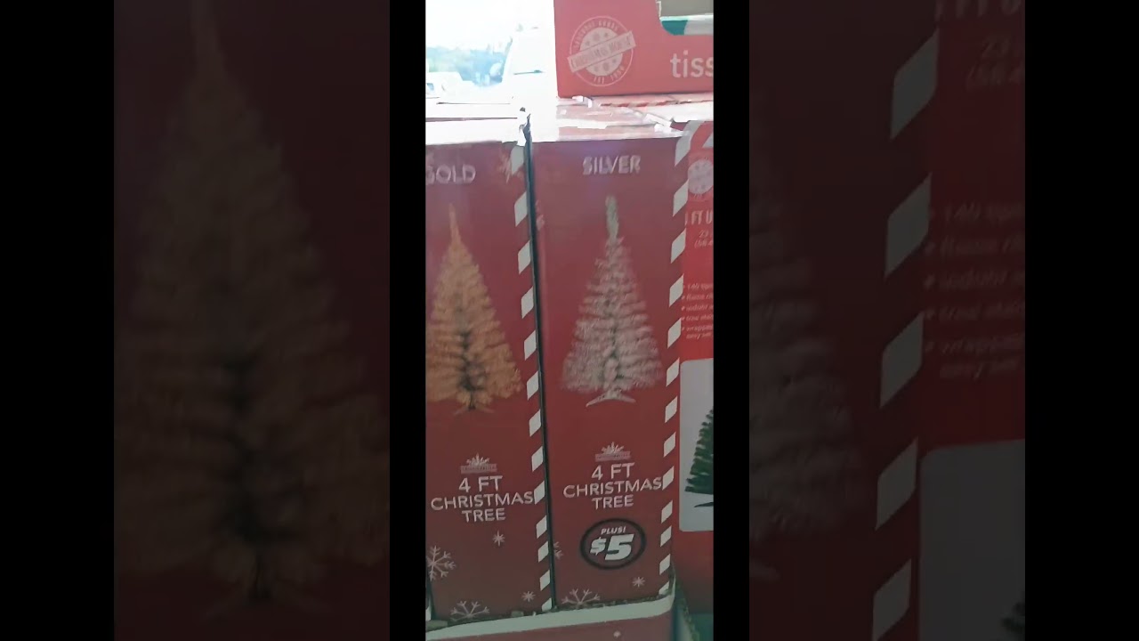 Gold and silver Christmas Trees at Dollar Tree