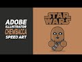 Chewbacca Illustrator Speed Art | Minimalist Style | by Caler | Graphic Design