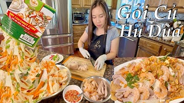 Gỏi Củ Hủ Dừa Tôm Thịt Món Ăn Chơi Có 1 0 2 Rất là Ngon - Coconut Core Salad With Pork & Shrimps