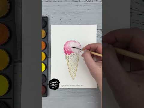 Два крутых способа нарисовать мороженое 🍦💖 #shorts