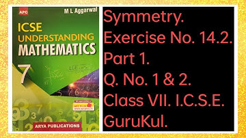 #Symmetry | Ex 14.2 Part 1 Class 7 | ML Aggarwal ICSE UNDERSTANDING MATHEMATICS | #GuruKul2208