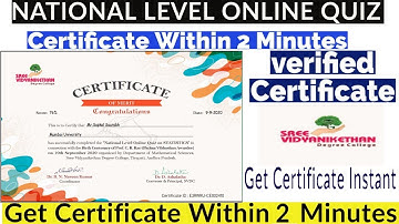 National Level Online Quiz on STATISTICS  | Get Certificate | Free Certificate With in 2 Min
