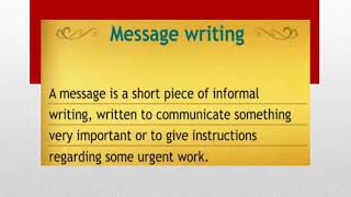 Class 6, Message writing