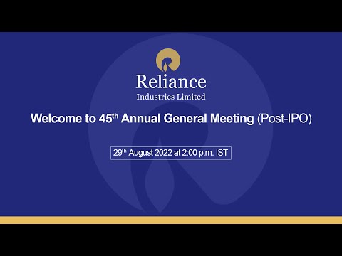 Welcome to the 45th Annual General Meeting of Reliance Industries Limited. #RILAGM #RILAGM2022