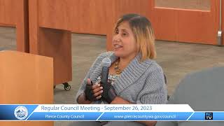 Sept. 26, 2023, Pierce County Council Meeting
