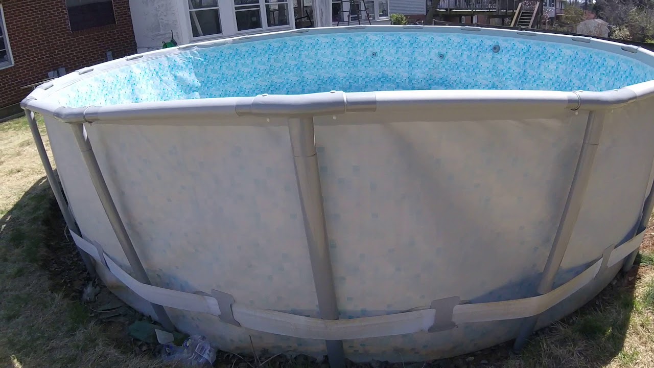 18 x 48 Coleman pool 1 year later review - YouTube