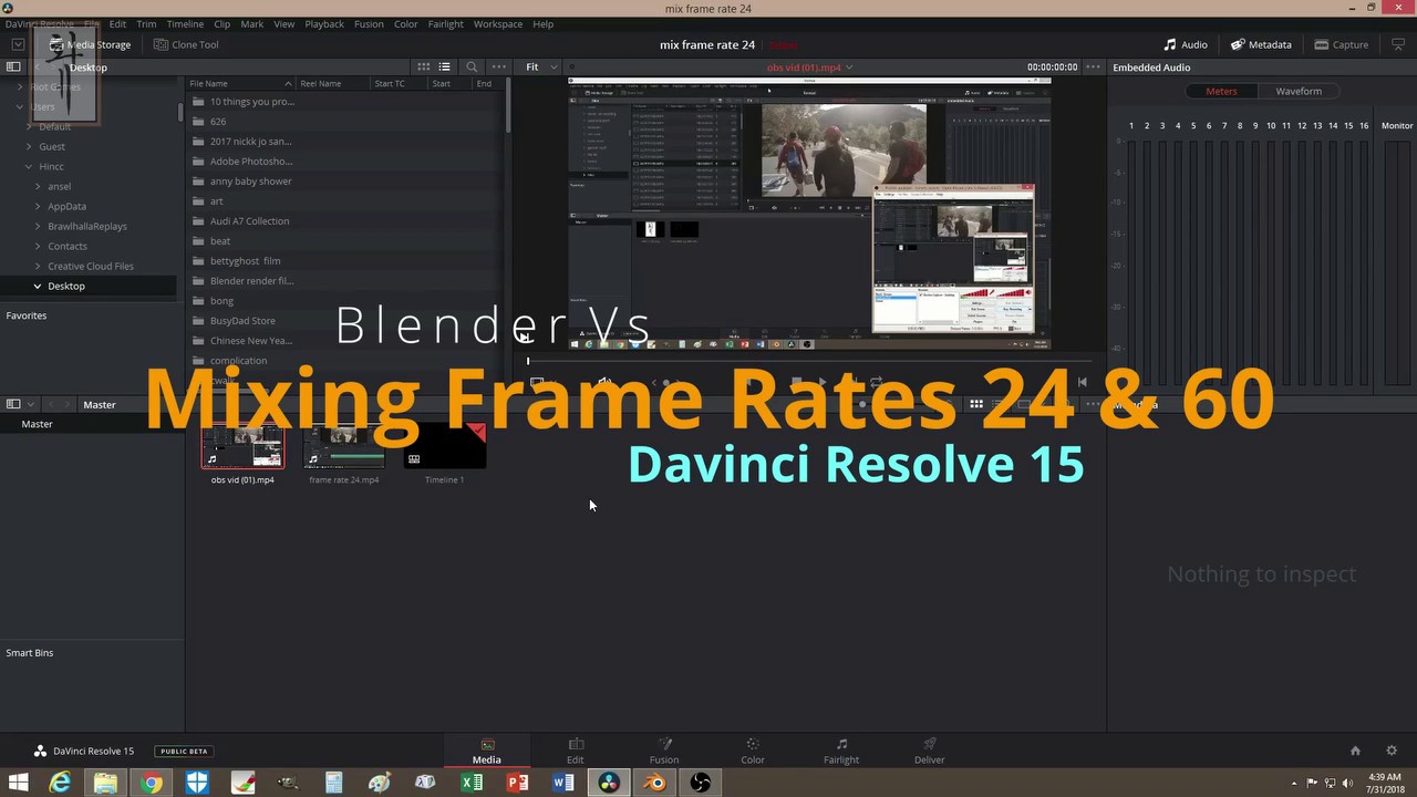 Blender Vs Davinci Resolve Mixing Two Frame Rates 60 & 24 YouTube