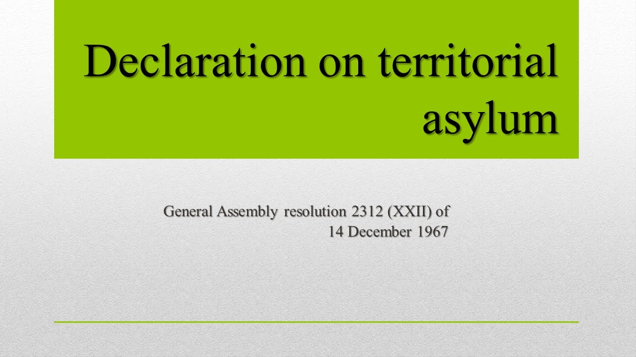 Declaration on territorial asylum youtube