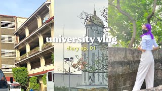 diary ep. 01 : uni vlog 🧋 f2f classes, new school, get ready with me, college life