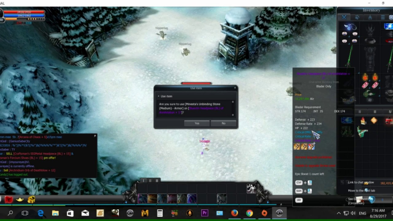 Cabal-Unbinding 15% rate Blader Helmet with Minesta Stone