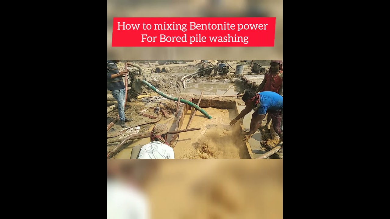 Bentonite powder mixing for Bored pile washing  by 
