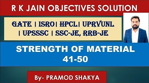 I R k Jain Mechanical engineering objective type questions I STRENGTH OF MATERIAL MCQ