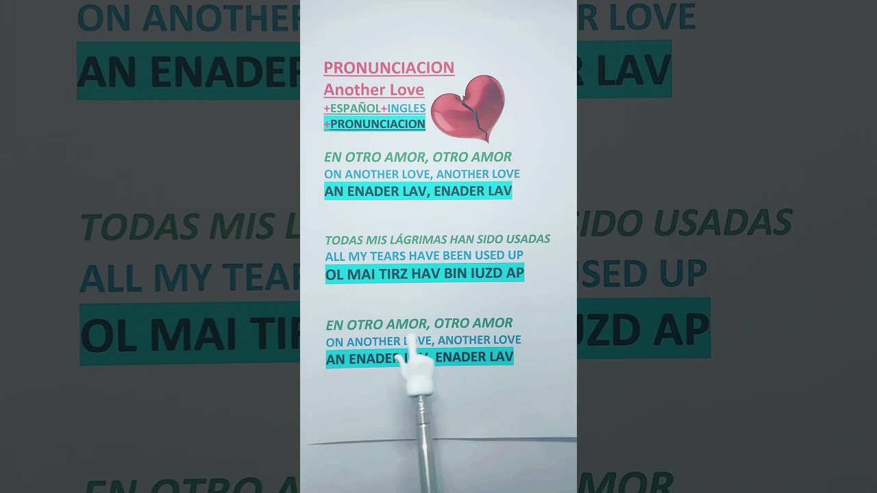 PRONUNCIACION ANOTHER LOVE DE TOM ODELL #anotherlove