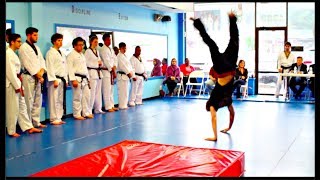 BLACK BELT TEST TAE KWON DO BY MASTER OMIDS STUDENTS SPARRING BOARD BREAKING KICKS MARTIAL ARTS @masteromid