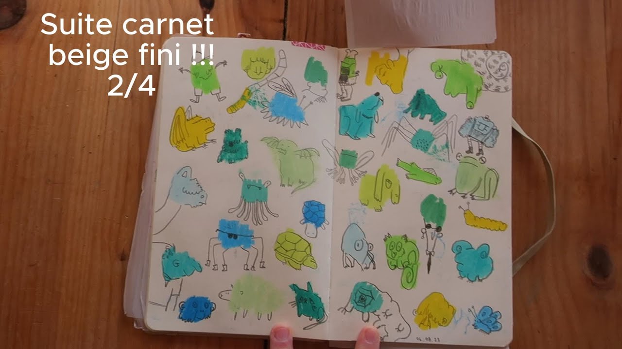 Autre Carnet beige fini 2/3 - On tourne les pages - Sketchbook flip through