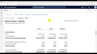 financial reports (management reports)in Dynamics 365