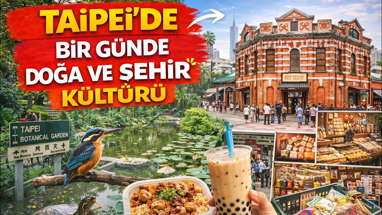 Taipei’de Bir Gün 🇹🇼 Botanik Bahçesi, Bisiklet Yolu ve Red House (Ximending) Gezi Vlogu
