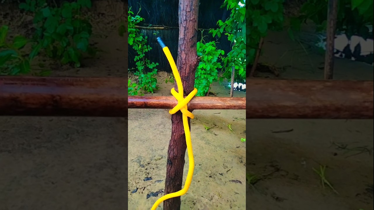 The x-knot:How to secure a horizontal pole to a vertical pole 👍