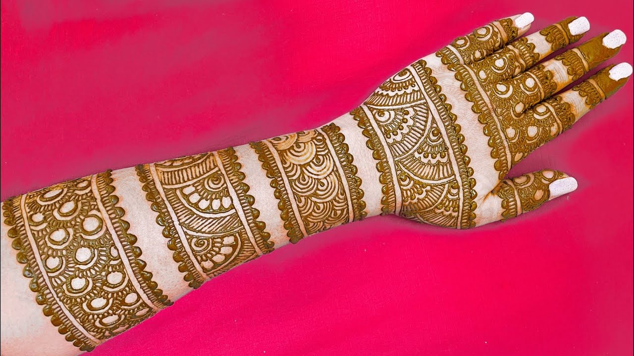 STYLISH & UNIQUE BANGLE / BELT STYLE HENNA MEHNDI DESIGN || Mehndi ...