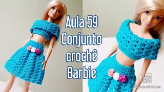 Roupa de crochê Barbie/ Ropa tejida a crochet muñeca Barbie