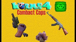 Worms 4 Combact Cops - Match with Revision Weapons + Fly Maze Map