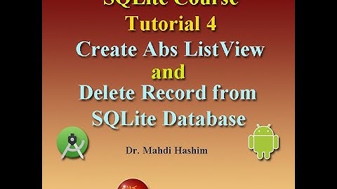 SQLite Course Tutorial 4: Abs Menu and Delete Record from SQLite Database in Android (waddan soft)