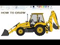 How to draw jcb on computer using simple paint program  drawing jcb in easy steps