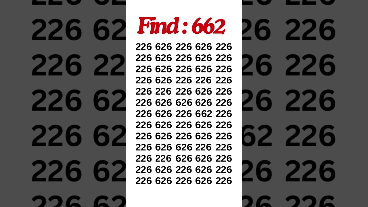 Brain Teaser: Only High IQ Can spot "662" in 4 seconds!