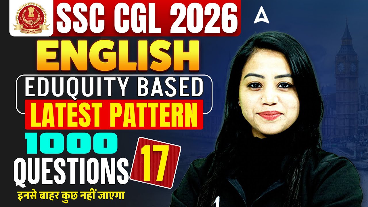 SSC CGL English Practice Set | SSC CGL English 2026 | SSC CGL English Classes By Bharti Ma'am