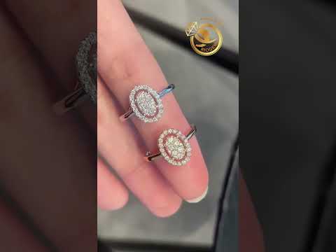 Nhẫn KIM CƯƠNG TỰ NHIÊN nữ VÀNG TRẮNG Ý 2,17g
