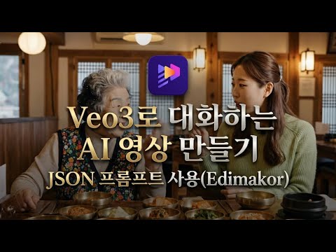 Veo3로 한국어 대화하는 AI 영상 만들기| JSON 프롬프트 사용 (Veo3+Edimakor)