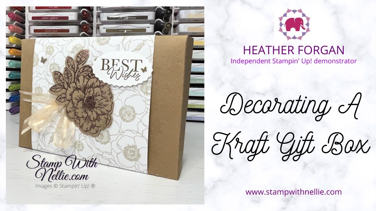 How to decorate a Stampin' Up! Kraft Gift Box with Abigail Rose DSP and Cottage Rose bundle