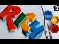 Sign painting color design 3d letter writing style  key of arts