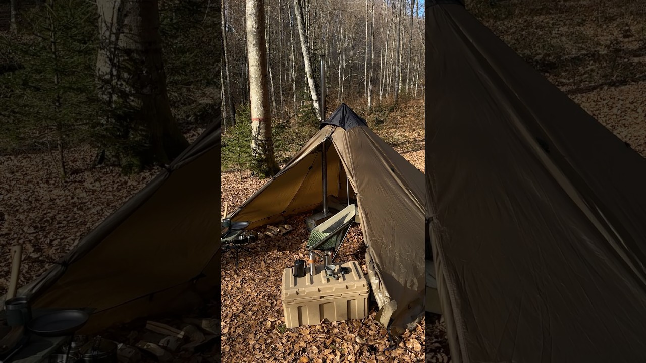 Assembling Titanium Wood Stove for Solo Hot Tent Camping