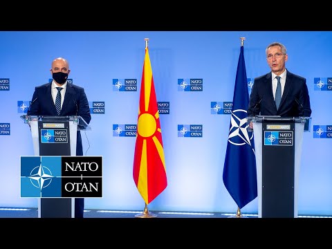 NATO Secretary General with the Prime Minister of North Macedonia ?? Dimitar Kovačevski, 03 FEB 2022