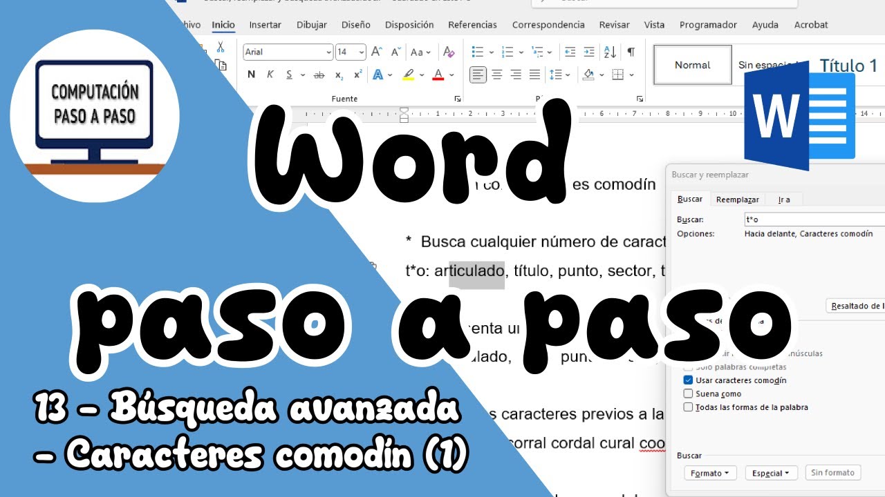 Búsqueda avanzada con caracteres comodín en Word (Parte 1)