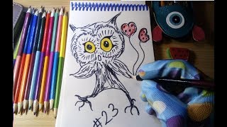 simple drawing / простые рисунки #23 Сова. Рисуем вместе с вами simple drawing / простые рисунки #23 Сова. Рисуем вместе с вами