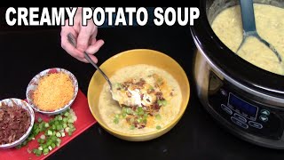 CREAMY POTATO SOUP in the Crockpot, Slow Cooker Potato Soup