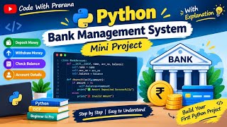 Full 🏦 Python Bank Management System | Mini Project with Explanation & Output | Code With Prerana Update